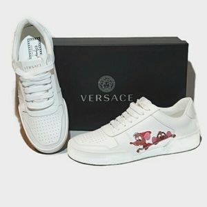 Disney x Versace Cinderella Limited Edition Low White Leather Sneakers